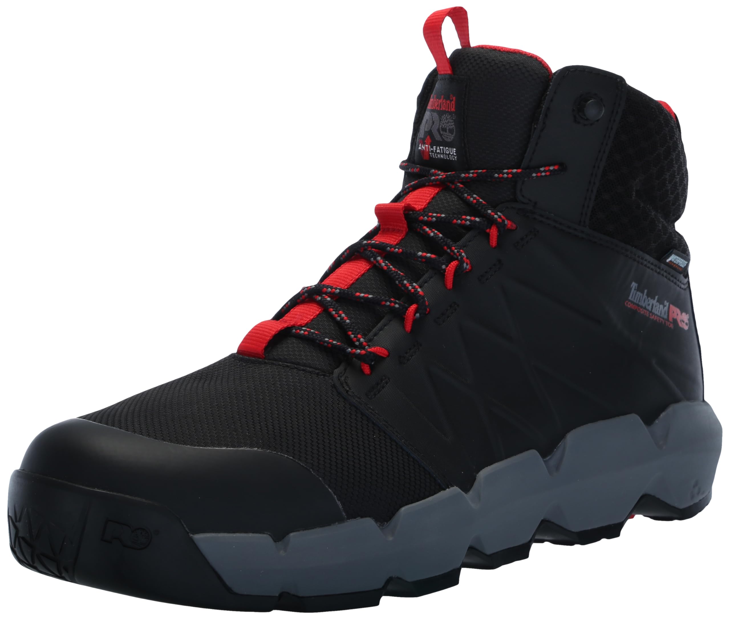 Men's Morphix 6 Inch Composite Safety Toe Waterproof Industrial Casual Sneaker Boot Black/Red-2024 New 10, 43 EU
