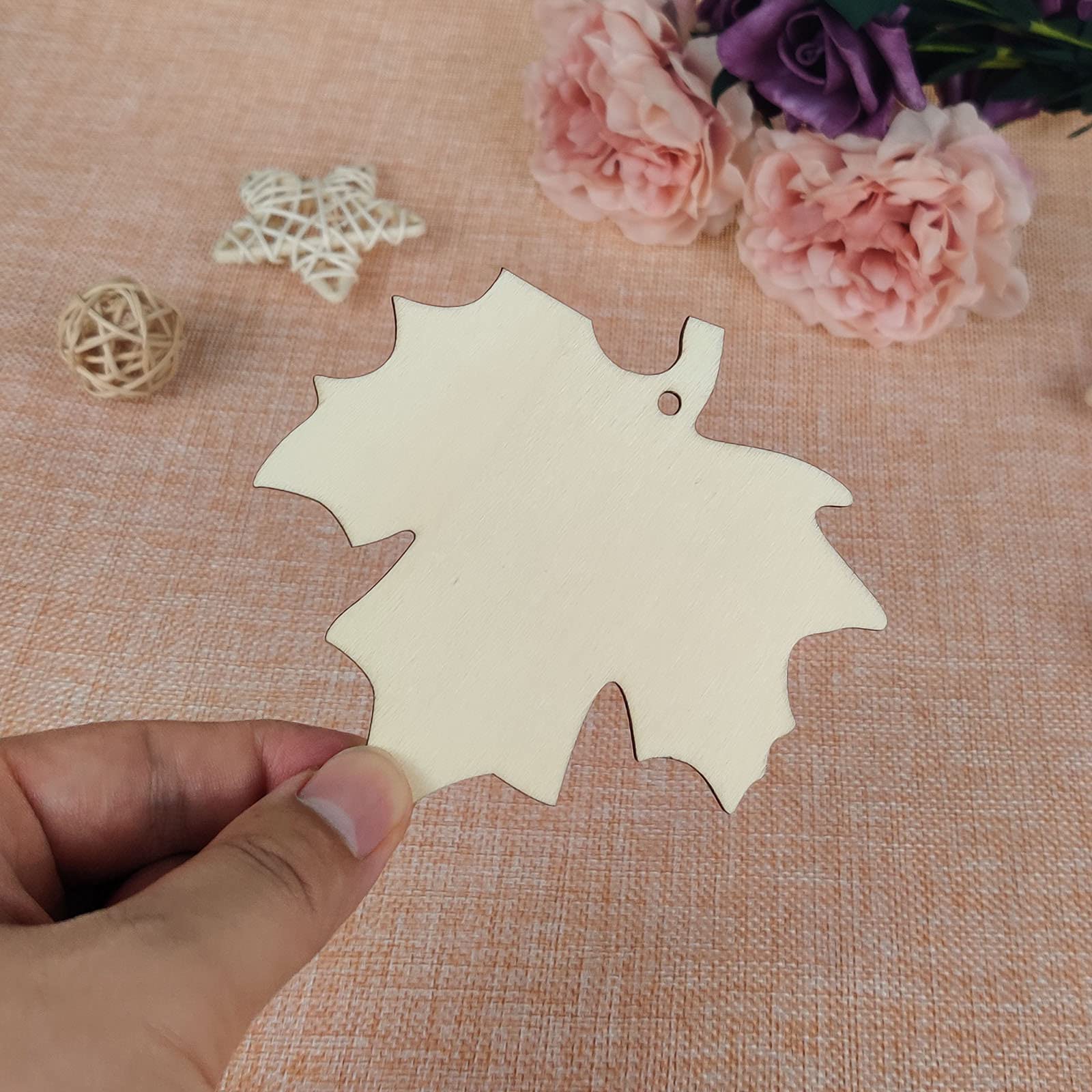 16 Pendentifs Feuille D'Érable Avec Corde Chanvre - Décoration Automne, Thanksgiving, Fenêtre - Papier Résistant