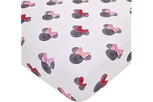 Disney Minnie Mouse Watercolor Minnie Ears Mini Crib Sheet