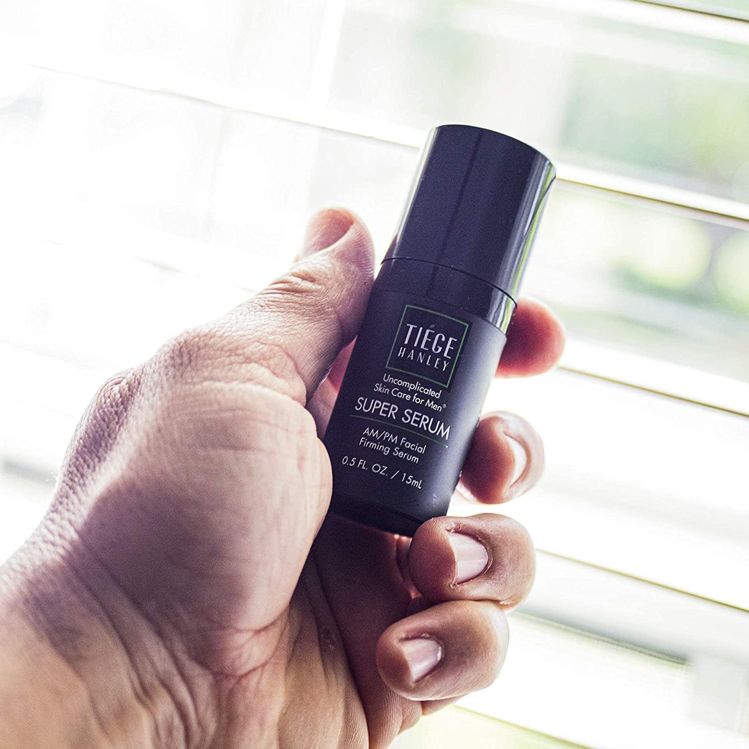 Tiege Hanley Sérum raffermissant pour le visage (SUPER SERUM) et crème contour des yeux (EYES) pour homme | Pack anti-âge | Hyaluronate de sodium et palmitate de rétinyle pour une peau plus ferme et