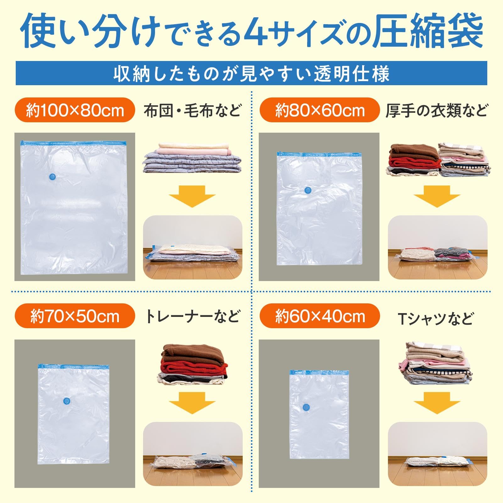 Amazon.co.jp: コモライフ 電動ポンプ付き圧縮袋セット 圧縮袋8枚