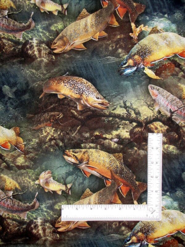 Quality Sewing Fabric – Fish Underwater Scenic Fabric by The Yard Size: 36