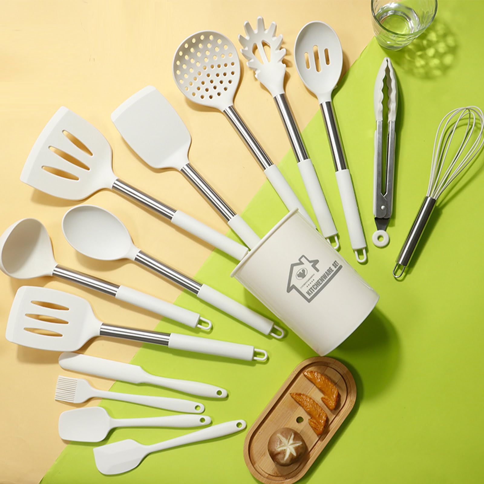 Ensemble d'ustensiles de cuisine, ustensiles de cuisine en silicone, ensemble de spatule avec poignée en acier inoxydable, ensemble d'ustensiles antiadhésifs, outils de cuisine,38PCS