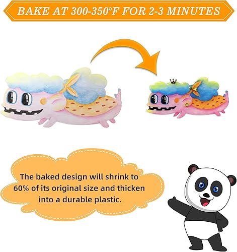 Miniatura 5 de Natonhi El kit de hojas de plástico termorretráctil de 290 piezas incluye 30 piezas de papel de arte retráctil A4 y 120 llaveros accesorios, 20