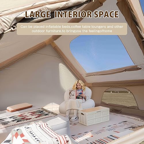 Miniatura 4 de Tiendas de campaña inflables para camping, tienda de campaña inflable fácil de instalar con bomba de aire, impermeable y resistente al viento,
