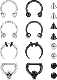 Septum Jewelry Septum Rings 20g 16g 18g Septum Ring Septum Piercing Spike Ball Black Silver Rose Gold Rainbow