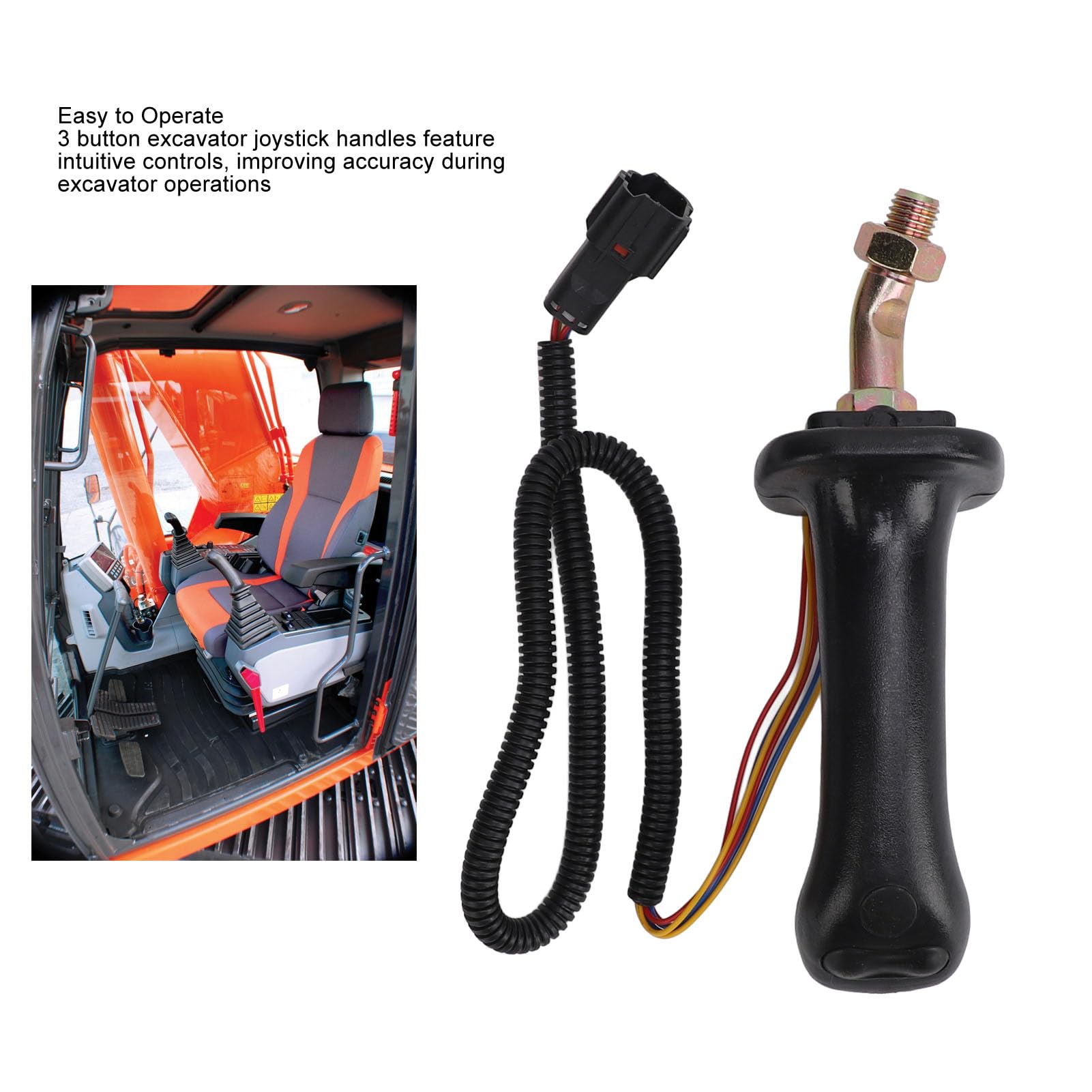 2 Pcs 3 Pulsante Escavatore Joystick Maniglie Con Copertura Antipolvere Sostituzione Per Doosan Dh Dx150 215 225 300 3709c - Foto 4