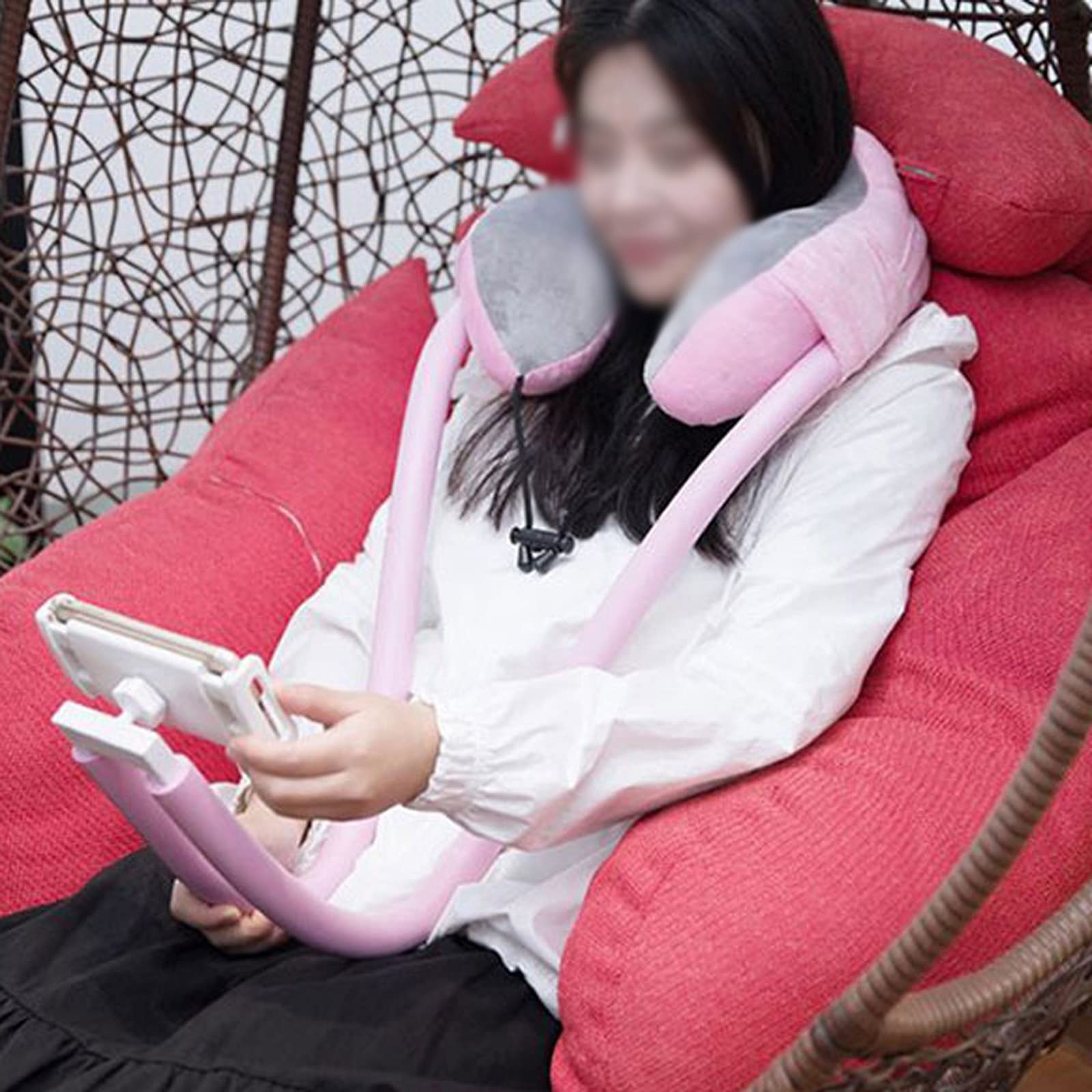 oporte para teléfono móvil Teléfono celular Soporte en forma de U Almohada Teléfono móvil Soporte de la cama Cuello Colgante Colgante Soporte Lazy Teléfono móvil Tableta Marco de soporte Soporte móvil