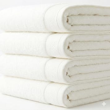 Kit 4 Toalhas Banho Algodão 500g/m² 72x150cm Eleganz Branco