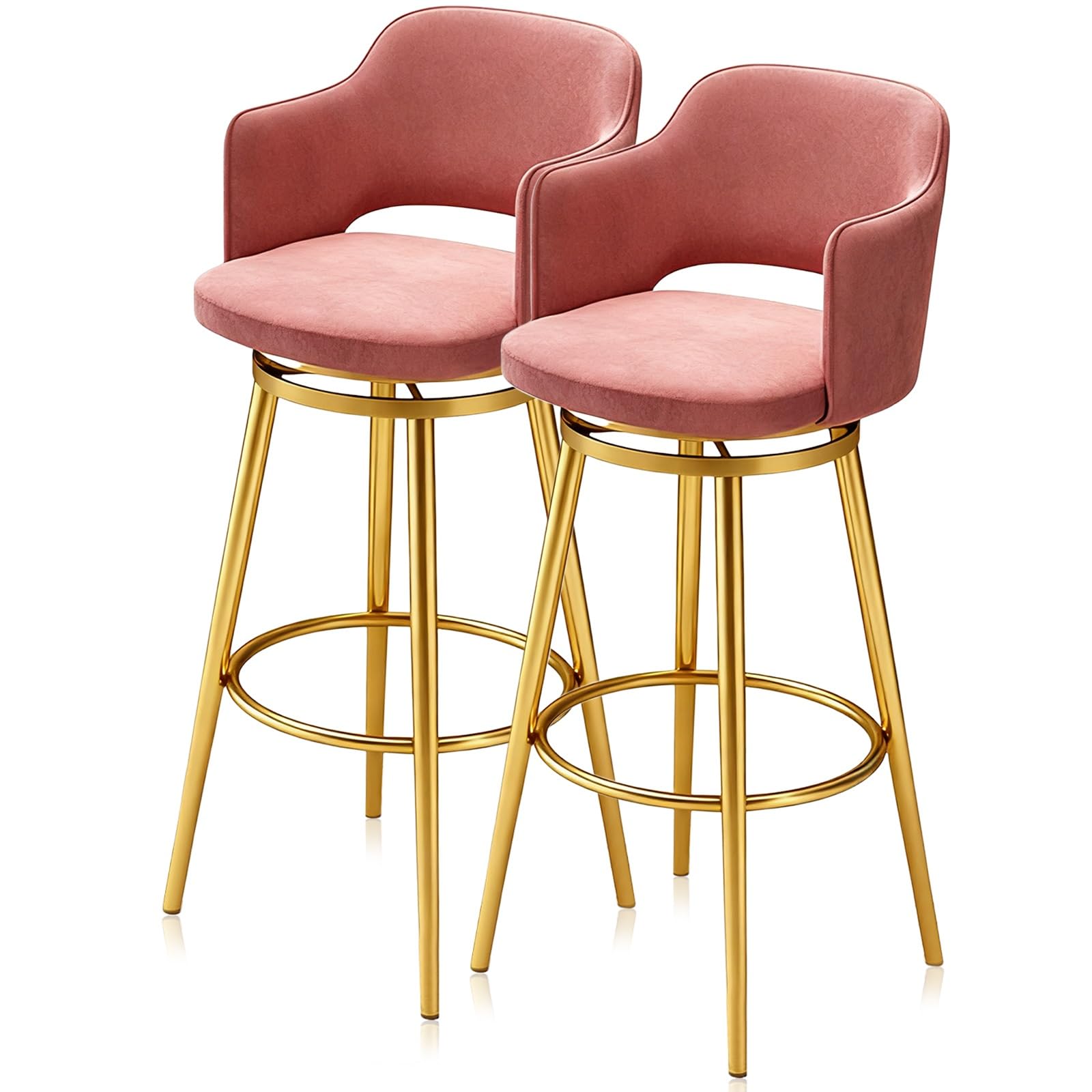 Tabourets de bar pivotants en velours lot de 2 design pour cuisine