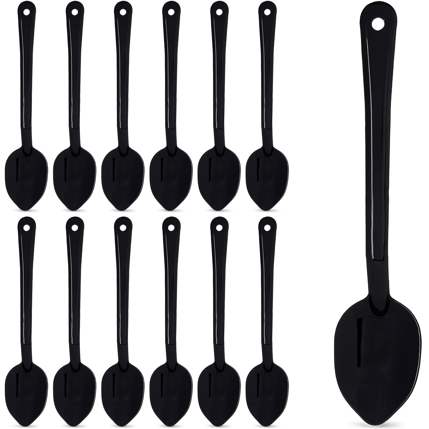 Carlisle FoodService Products 442003 Plastic Serving Spoons, 14", Black (Pack of 12)
