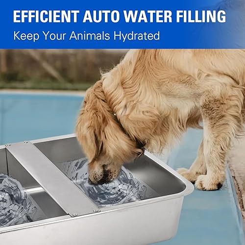 Miniatura 5 de Dispensador automático de agua para perros, canal de agua para ganado, 4 galones, alimentador de agua de acero inoxidable de gran tamaño para