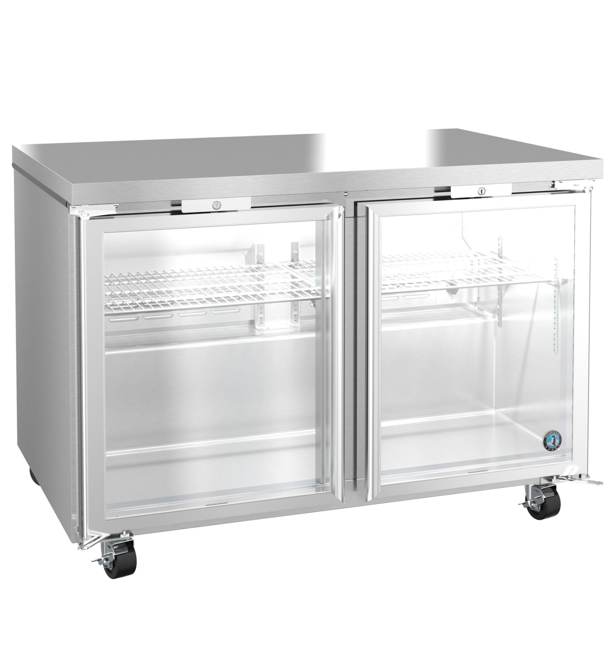 Hoshizaki Ur48b-Glp01 Low Profile Refrigerator, Two Section Undercounter, Full Glass Door on Fridge.com - View 3