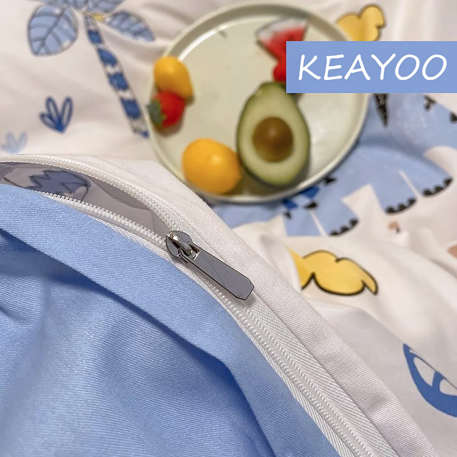 KEAYOO Parure de lit Enfant 100% Cotton Linge de lit pour bébé (40 x 60 Taie d'oreiller et Housse de Couette 100x135) (La Peinture)