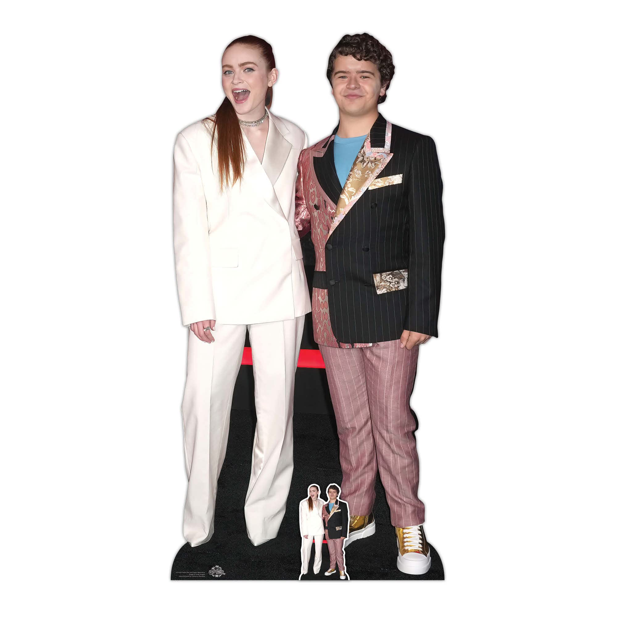 Star Cutouts Sadie Sink And Gaten Matarazzo Lifesize Cardboard Cutout With Mini Actors