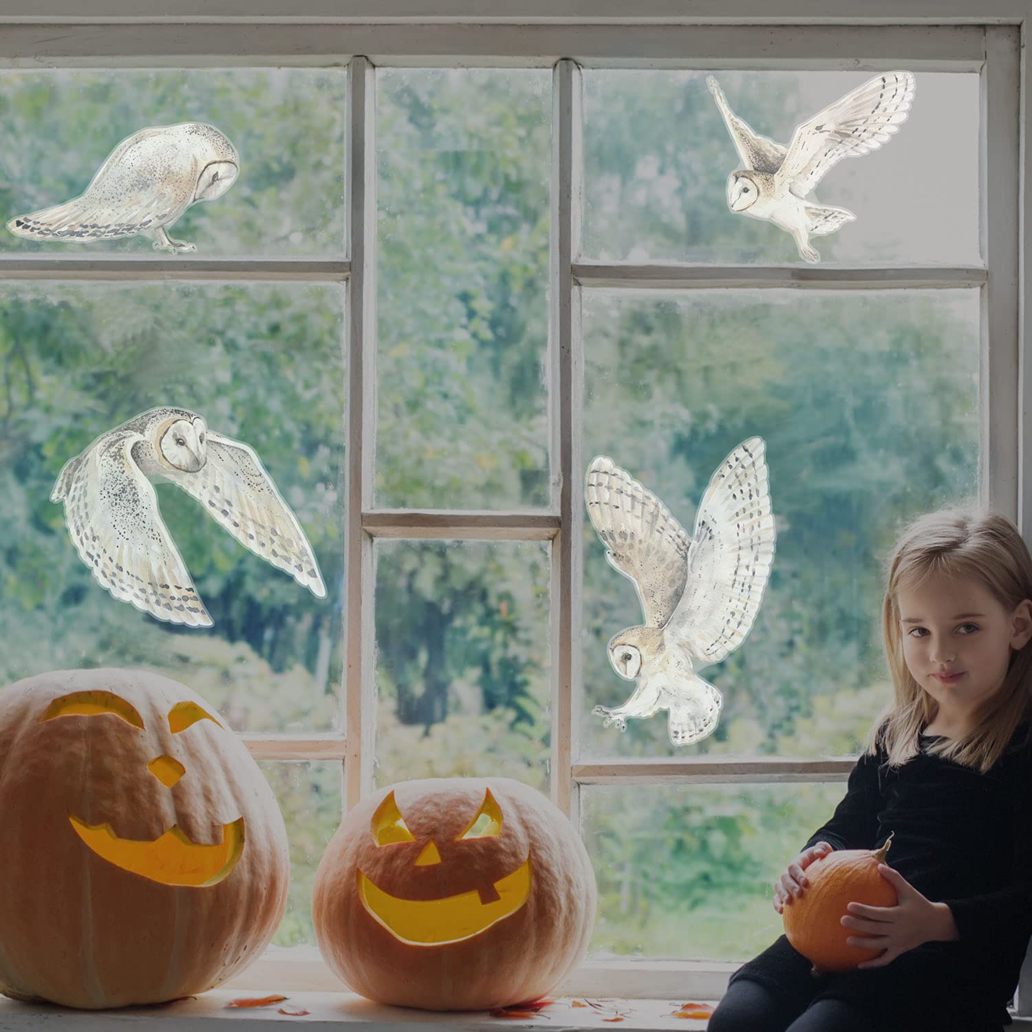 Owl Window Stickers | Autumn Window Stickers | Perfect for Decorating Your Home This Autumn | Easy to Apply | Repositionable and Reusable