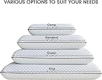 Vista 3 de Almohada de espuma viscoelástica, almohada de cama ventilada estándar con funda lavable, refrescante, ortopédica, soporte de cuello y hombros