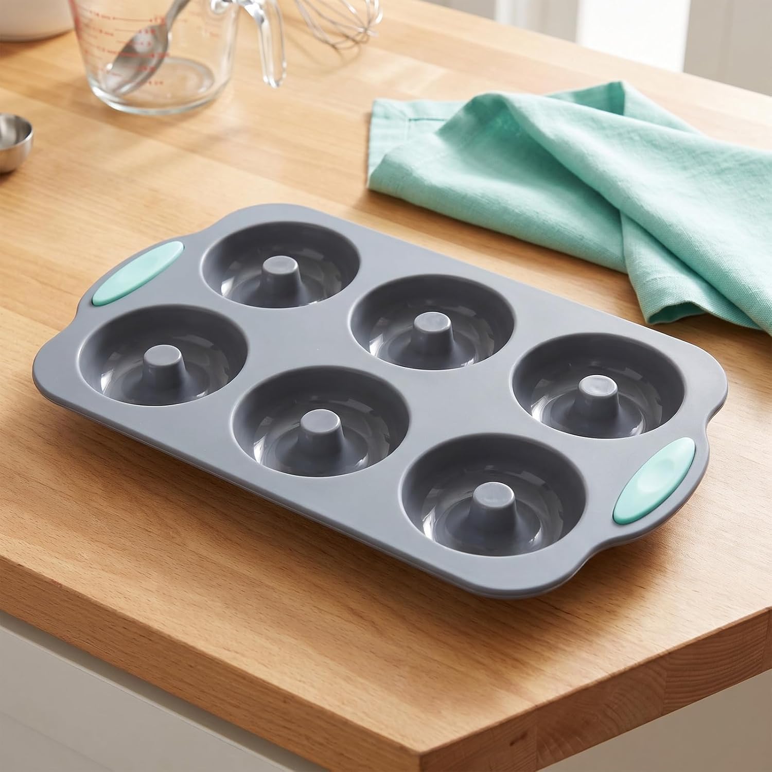 Amosfun 3pcs Silicone Donut Mold for Baking, 6 Cavity Nonstick Doughnut Pan