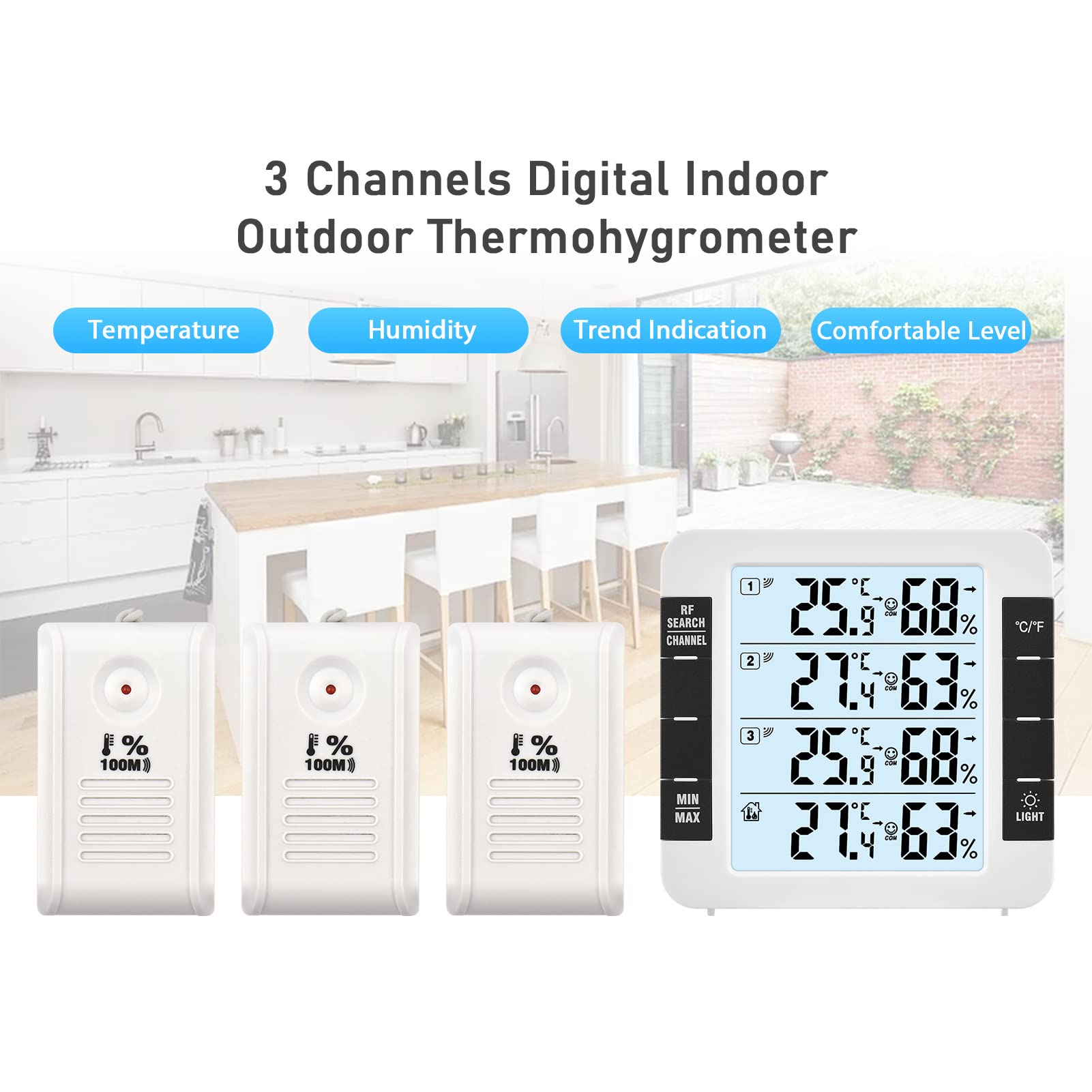 Wood Indoor Window Thermometer