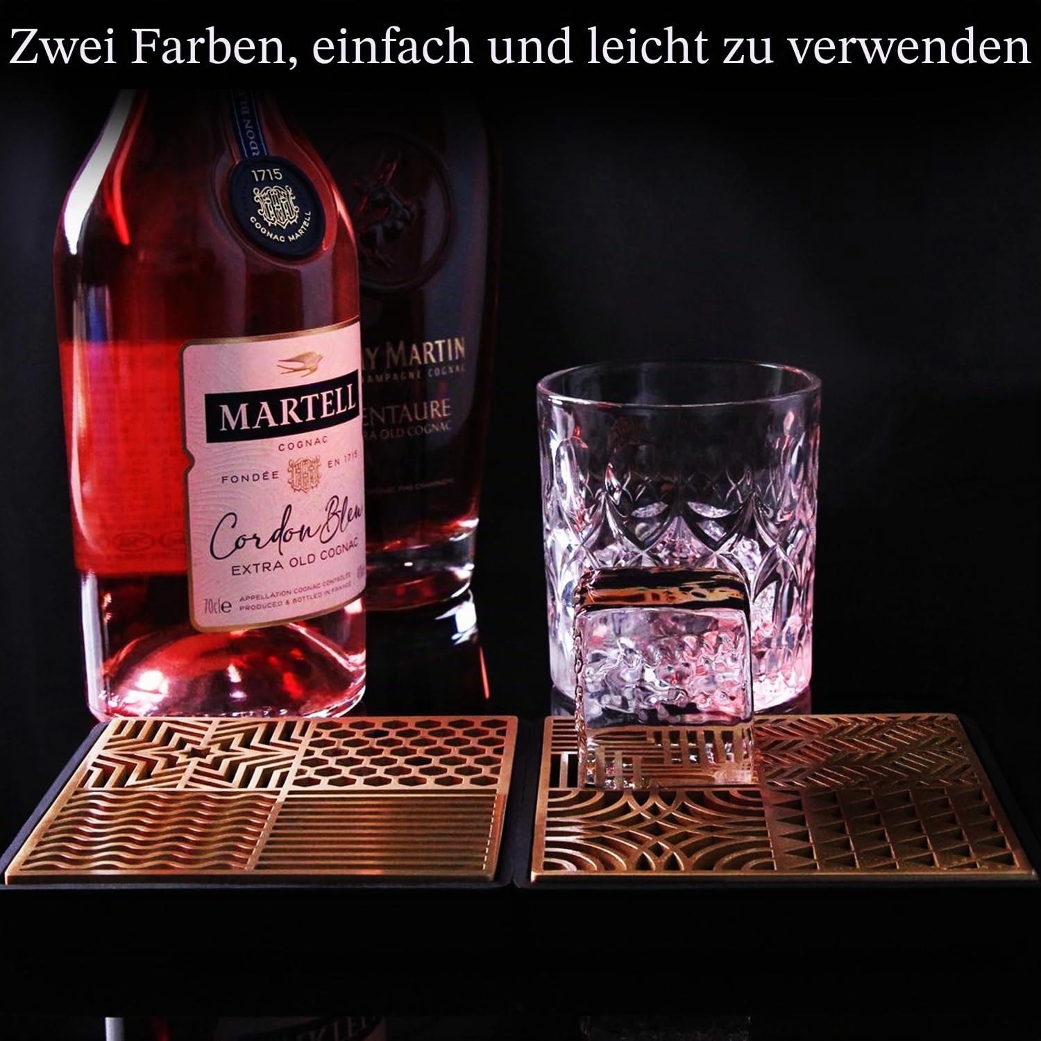 Eiswürfelform für Cocktails und Whiskey, Messing-Eiswürfel-Imprinter für klare Eiswürfel, Eispresse, moderne Eisformen, Stempel, B-Stil