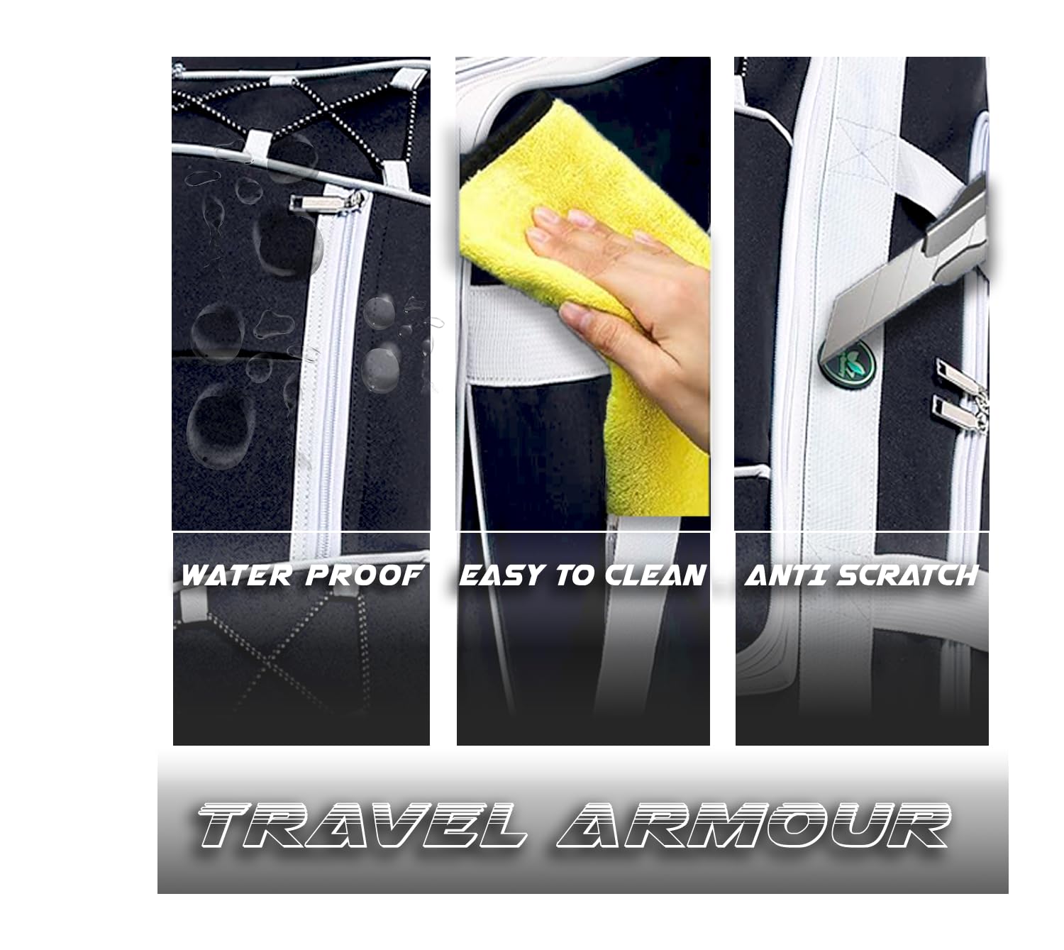 Borsone da viaggio per uomo weekender sopra la notte borsa da trasporto leggera extra large Oxford borsone da palestra robusto impermeabile per uomini e donne 66 cm (oro blu), Nero, Bianco, X-Large