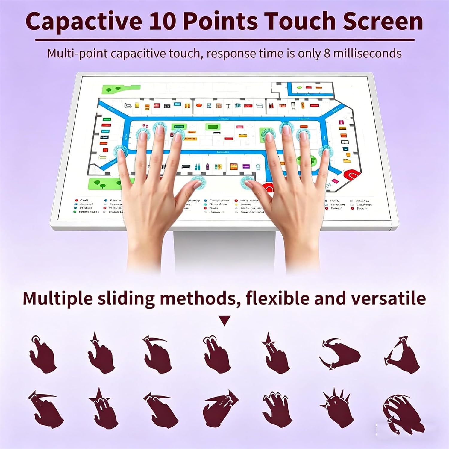 Vertical Digital Signage, POS Kiosk, HD IPS Touch Screen 21.5/32 Inch1080P HD IPS Touch Screen Kiosk, Floor Standing LCD Advertising Display for Menu & Info 32inch4G128G
