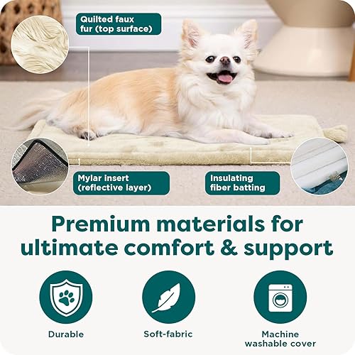 Miniatura 5 de Cama Furhaven para mascotas como perros y gatos - Almohadilla térmica, auto-calentable, acolchada de piel sintética ThermaNAP para jaulas o