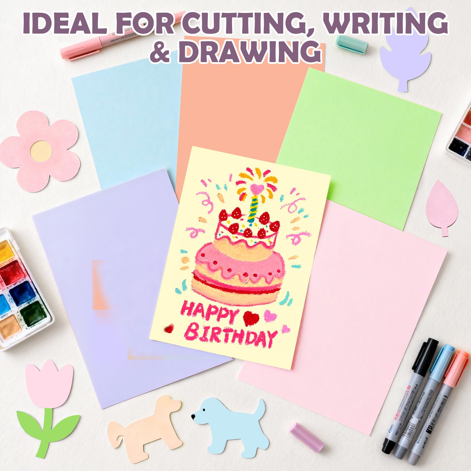 Macaron Cardstock - 100 Sheets of Vibrant Colors -5 Macaron Cardstock - 100 Sheets of Vibrant Colors -5