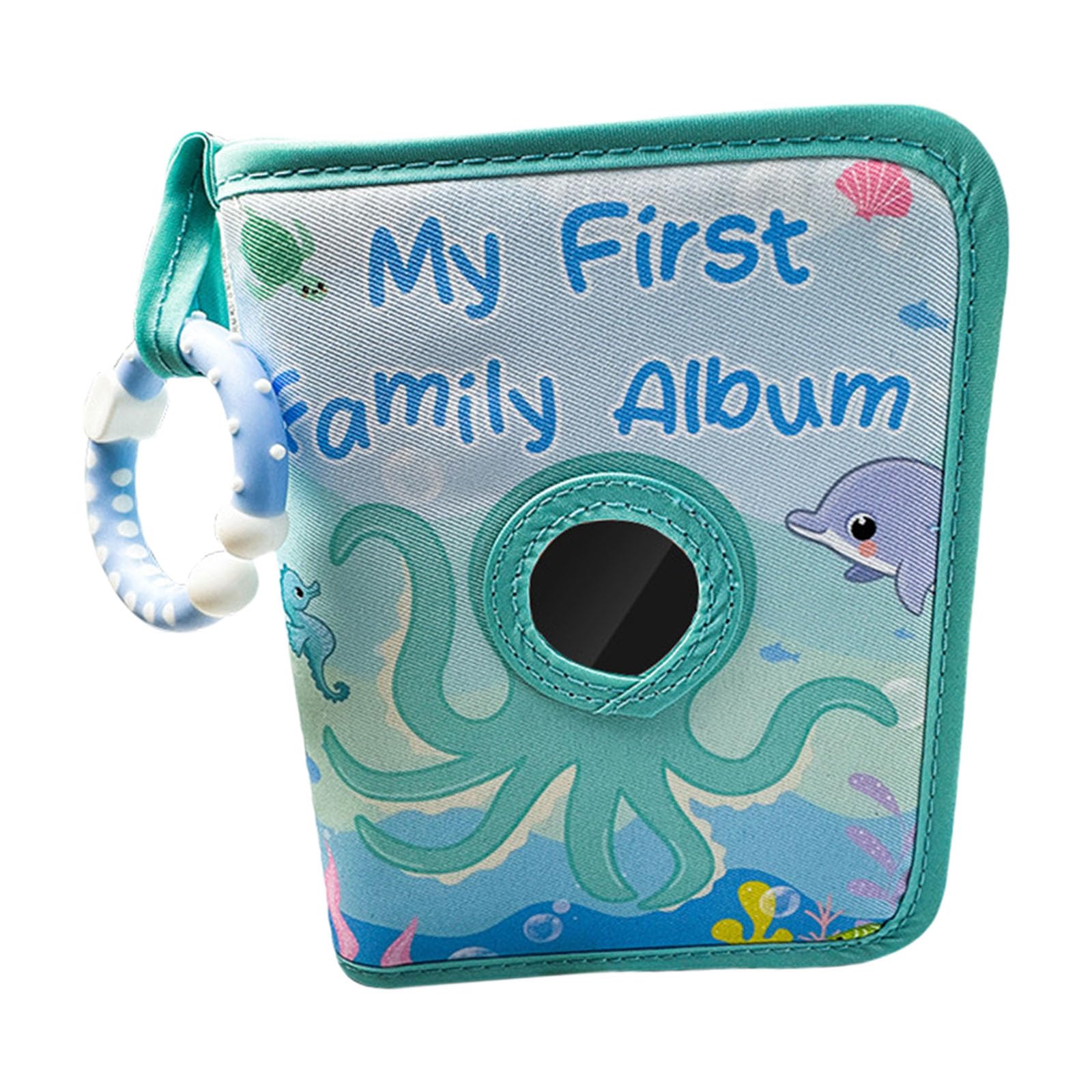 Tsophreniq Fabric Baby Photo Album Memory Picture Book for Newborns and Toddler with Octopuses Design for First Year Memory Baby Photo Album