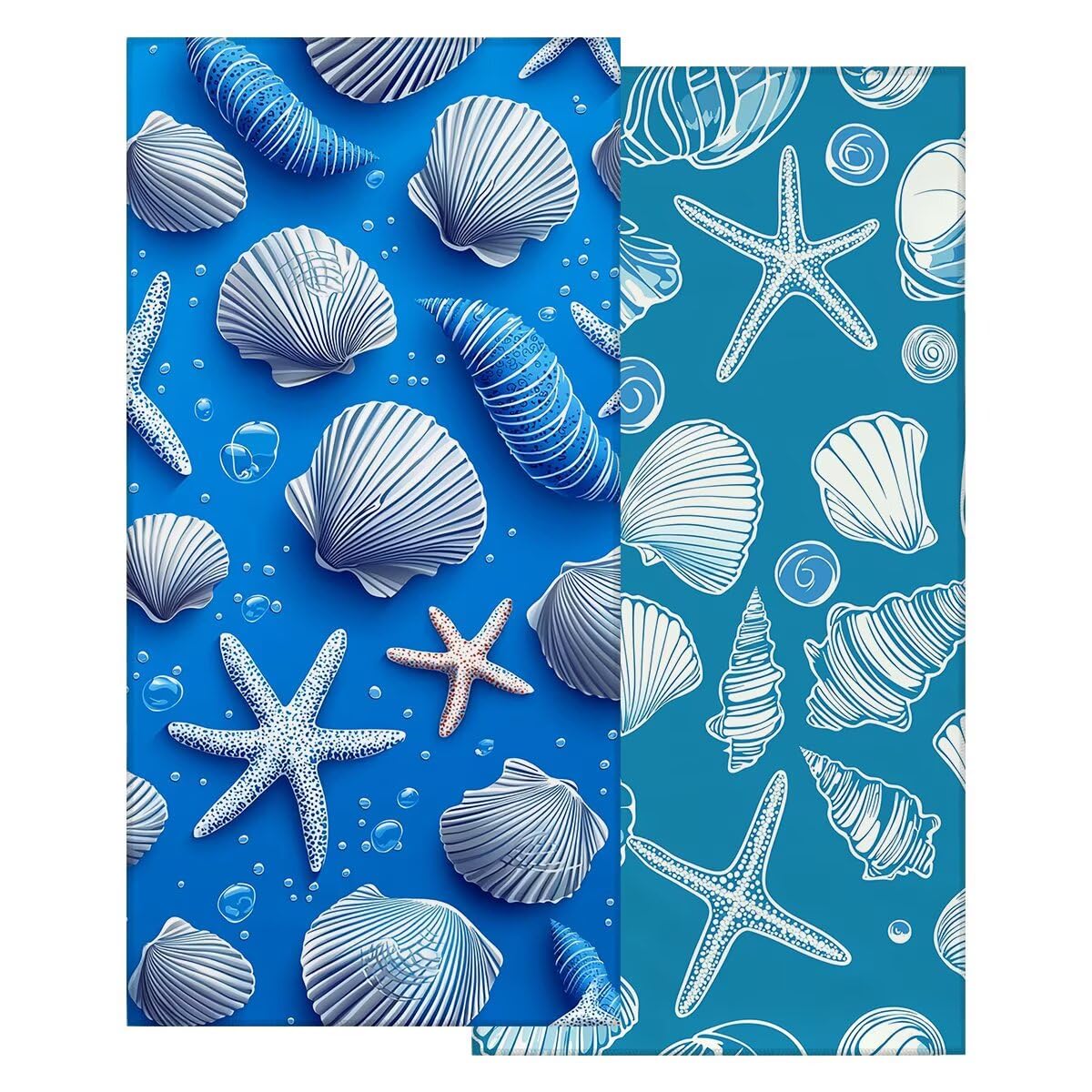 Toalla Playa 80x160 cm, Toalla Gimnasio Microfibra Secado Rapido, Juego de 2 Antiarena Toallas de Playa, Ligera Compacta Toallas Microfibra Grande para Viaje, Regalo Hombre Regalo Mujer (Azul) -4735