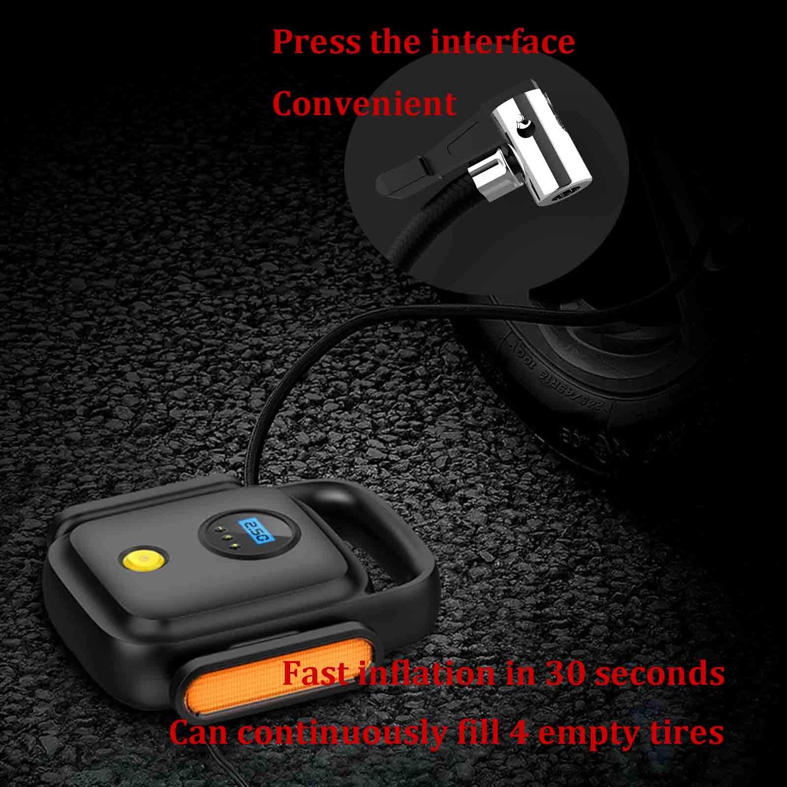 Compresor Aire Coche Portátiles De Aire del Neumático De La Bomba, con El Adaptador De Luz De Fondo Manómetro Digital De Válvula, Conveniente For Los Neumáticos De Coches Y Bicicletas, Baloncesto Y O