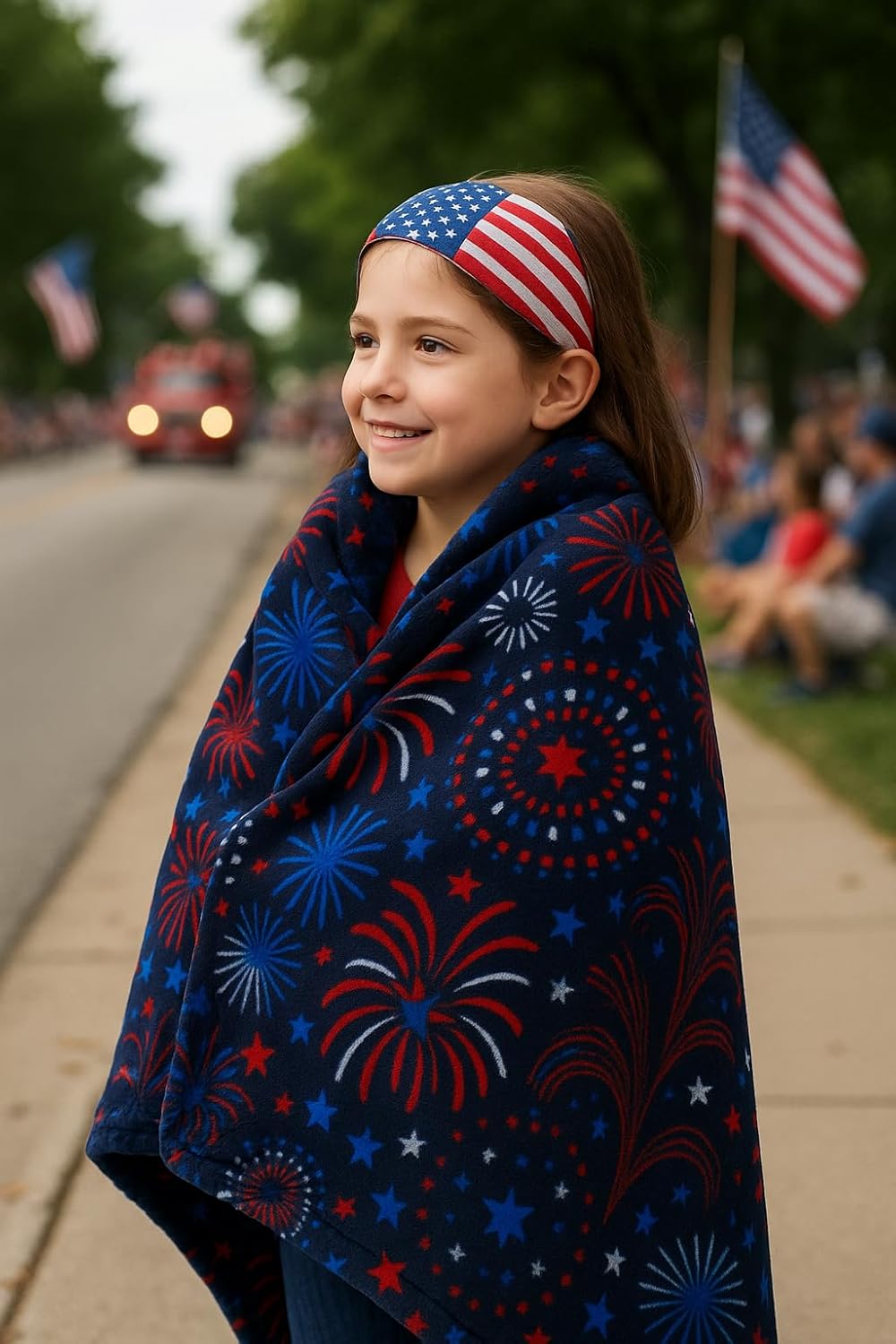 The Big One Throw Blanket Plush Super Soft Warm Cozy Oversized 60 x 72 inches (July 4th Fireworks)