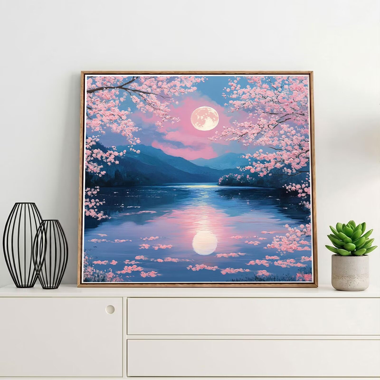 Broderie Diamant Kit Complet 5D, Japon Diamond Painting Adulte Plein Foret, Peinture Diamant pour Enfant Débutant, Loisirs Créatifs de Détente et Décoration Maison, Vue sur la mer 70x70cm FX#1070