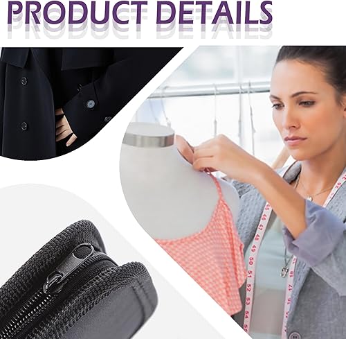 Miniatura 6 de Swpeet Kit de costura de 136 piezas con bolsa portátil, suministros y accesorios, 41 hilos de color, alfileres de perlas, agujas, tijeras, cinta