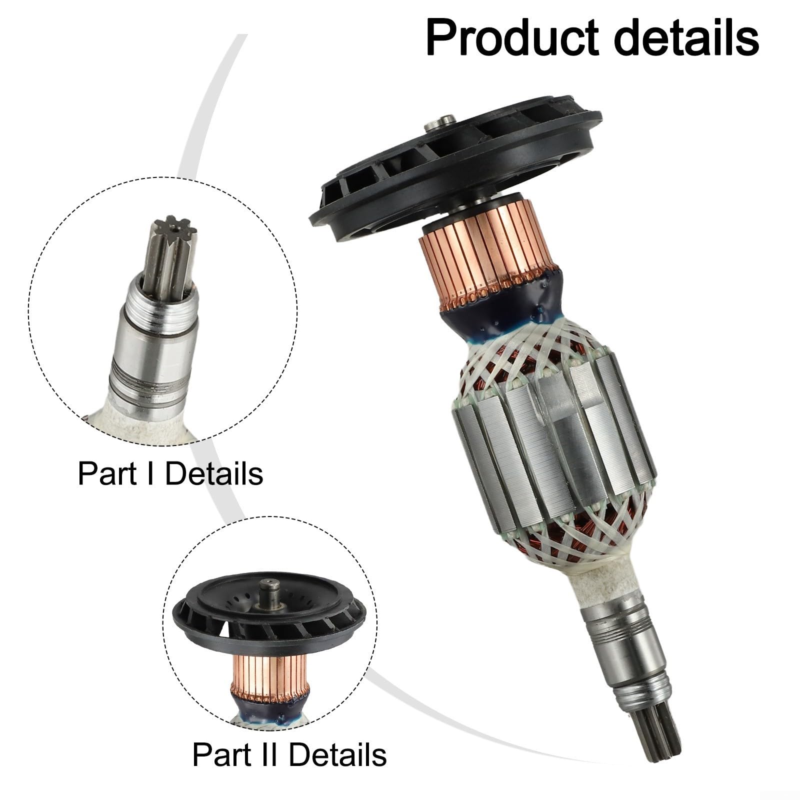 Per martello di demolizione Bosch per l'ancoraggio del ROTOR Componenti di ricambio per GBH11DE per i modelli GSH11E compreso il cuscinetto della spazzola di carbone
