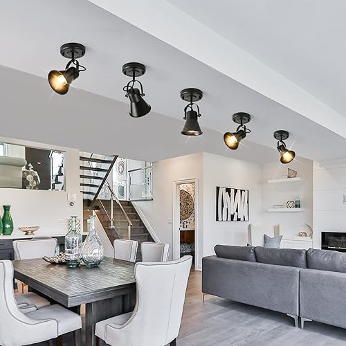 Miniatura 8 de SEEBLEN Luz de riel moderna iluminación de techo para interiores, luz de acento ajustable para montaje en pared, para dormitorio, sala de estar,