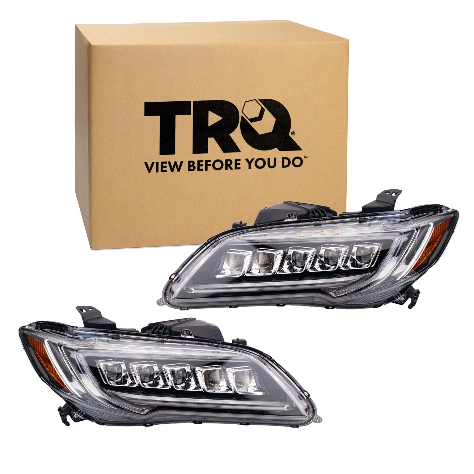 TRQ Headlight Assembly Set Driver &amp; Passenger Side AC2502128 AC2503128 Compatible with 2016-2018 Acura RDX