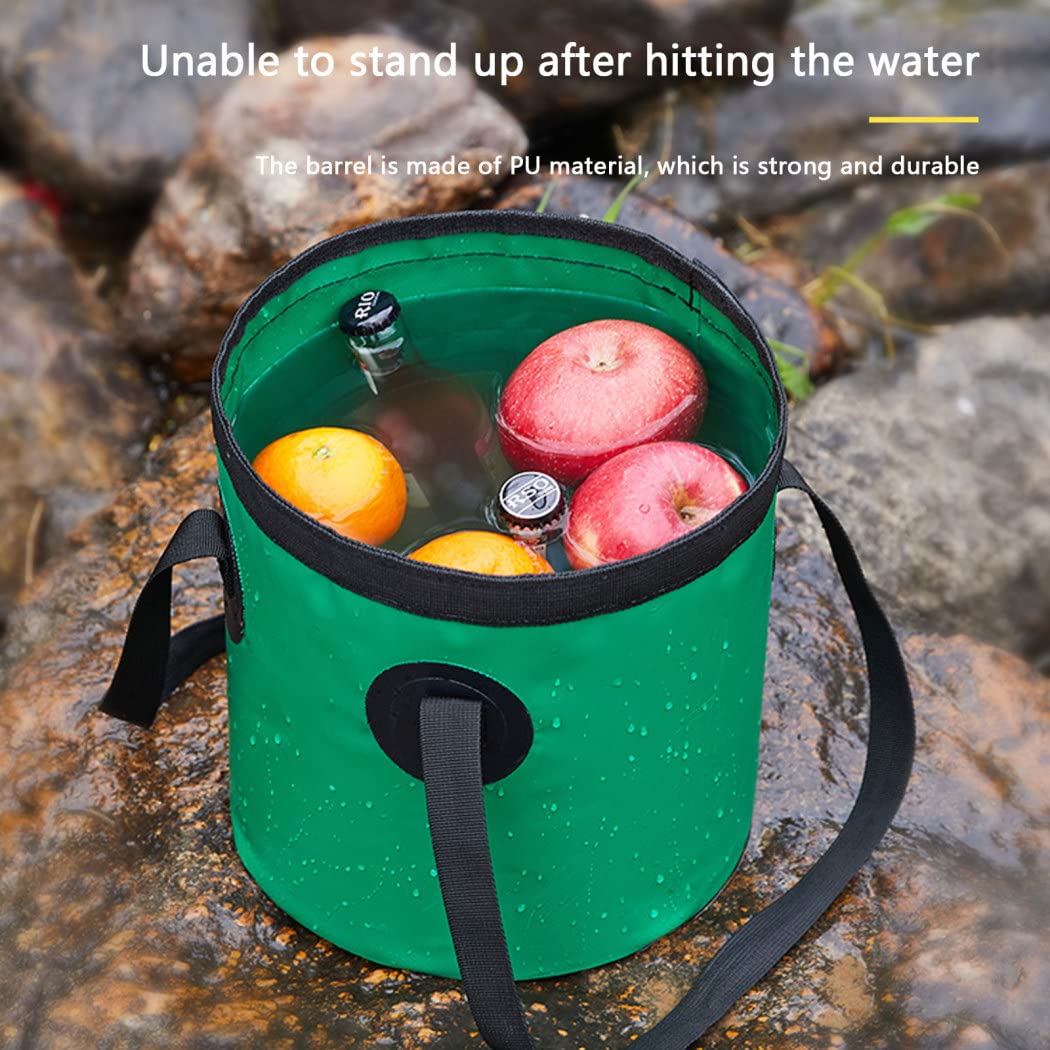 Secchio Pieghevole con Maniglie, 10L/20L Portatile Bacinella Pieghevole, Multifunzionale Bacino Pieghevole Secchiello Contenitore di Acqua Pieghevole per Campeggio Escursioni