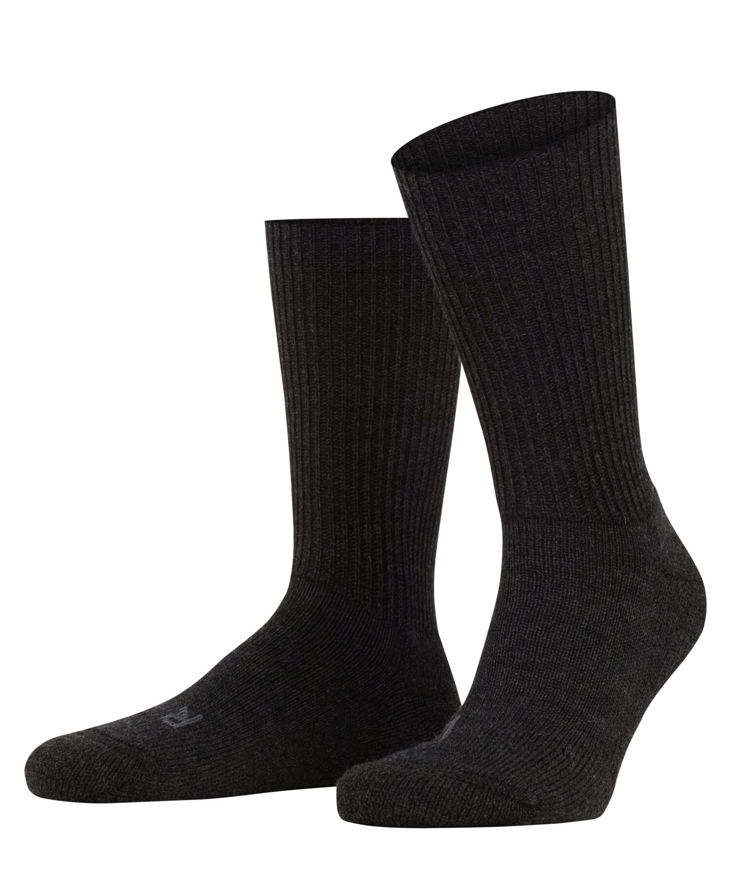 FALKE Unisex Walkie Ergo U So Wool Plain 1 Pair Socks, Grey Anthracite Melange 3080, 9.5-10.5