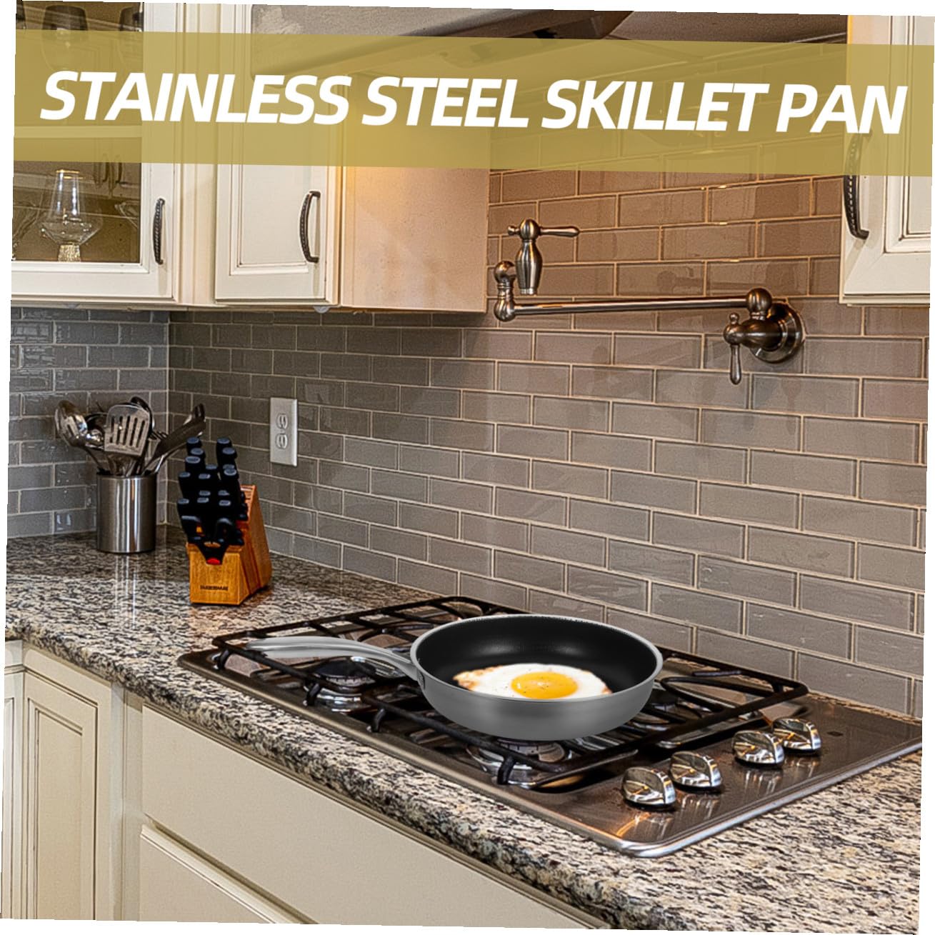 Padella Antiaderente per Uova in Acciaio Inox 30 Cm a Nido D’ape, Padella Piccola per Colazione Resistente alla Corrosione, per Friggere e Rosolare Carne in Cucina Quotidiana