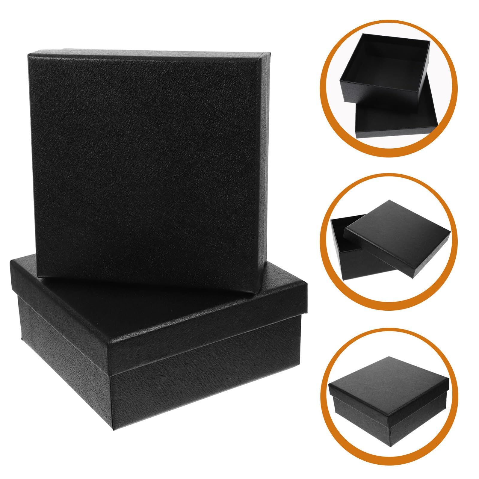 IWOWHERO 10 Stück Teiliges Schwarzes Geschenkbox Extra Dickem Stabilem Karton Quadratisch Vielseitig Verwendbar als Dekorative Hochzeit Verpackungskisten für Schmuck Süßigkeiten