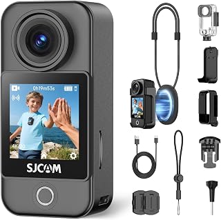 SJCAM C400 4K Action Camera: Pocket POV Cam with 6-Axis Stabilization, 30M Waterproof, Touch Screen & Helmet Mounts
