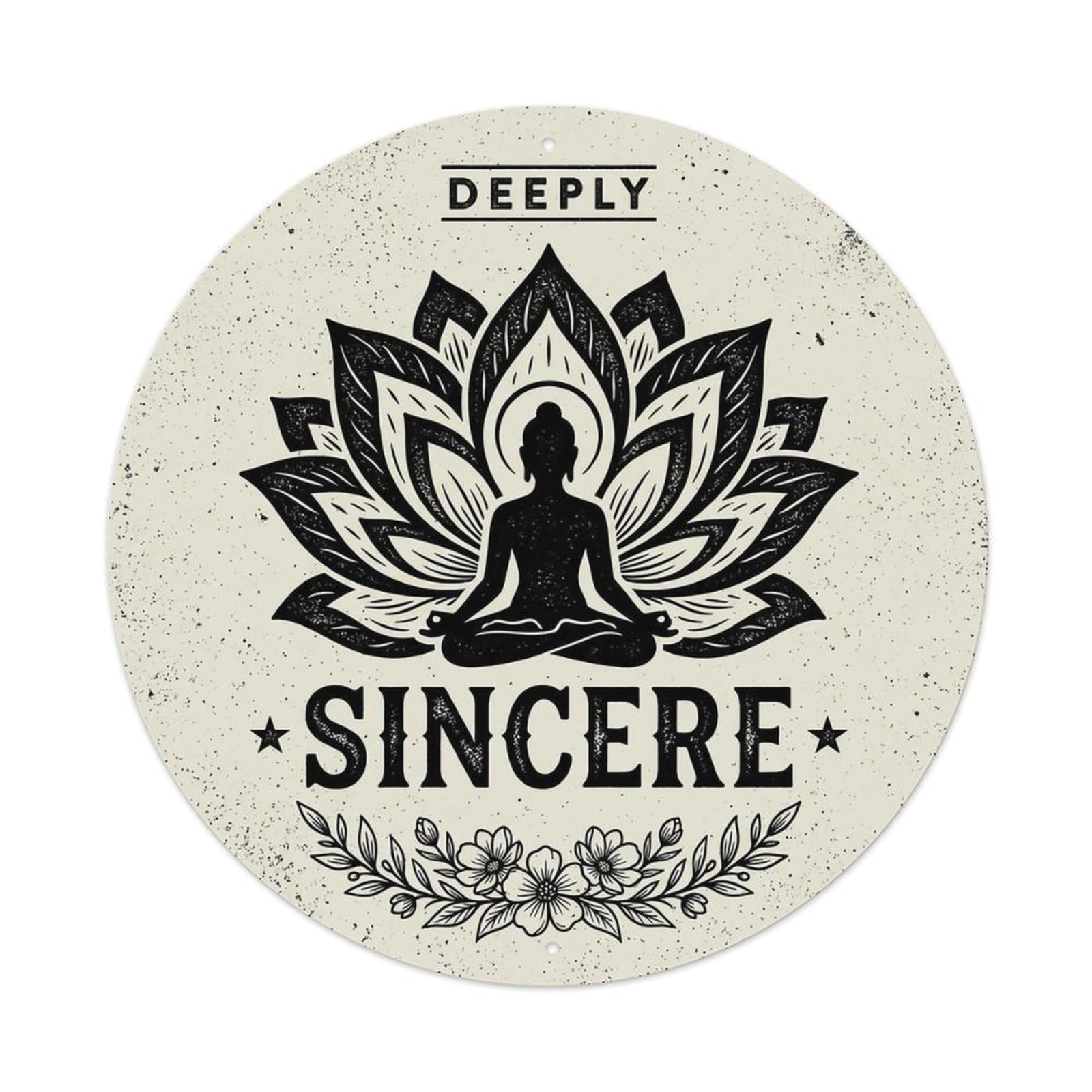 Zen Flower Meditation Den Sincere Metal Tin Sign