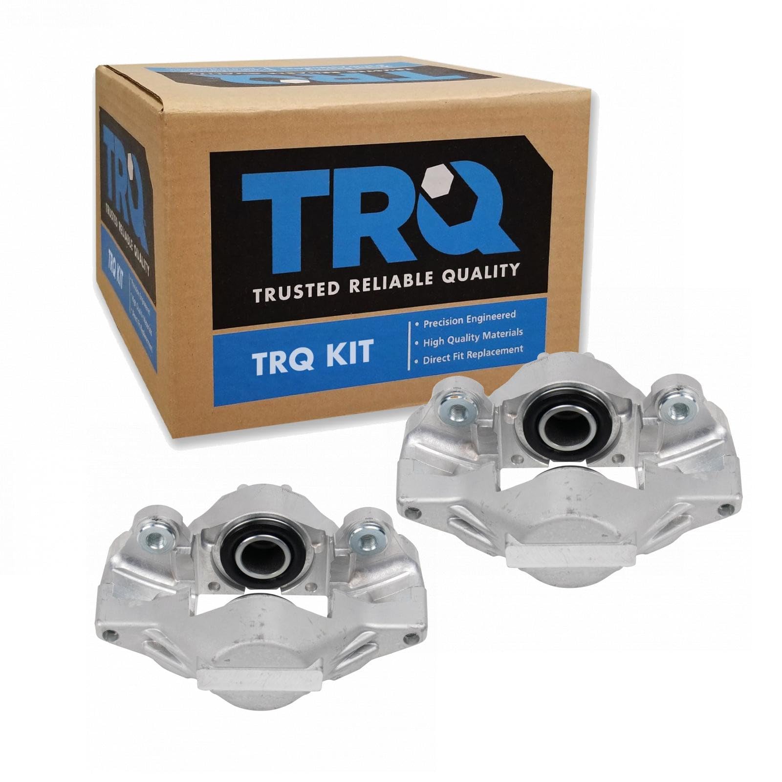 TRQ Rear Driver and Passenger Side Brake Caliper Set Caliper Brackets