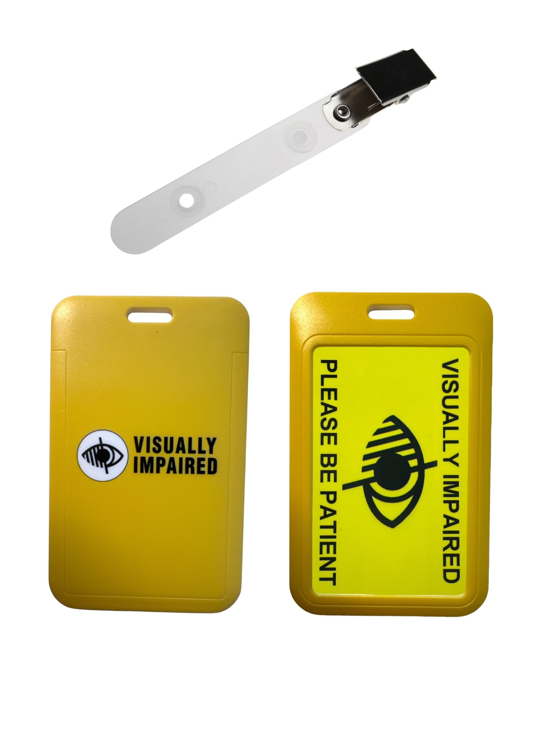 Visually Impaired ID Card with Card Holder and Crocodile Clip