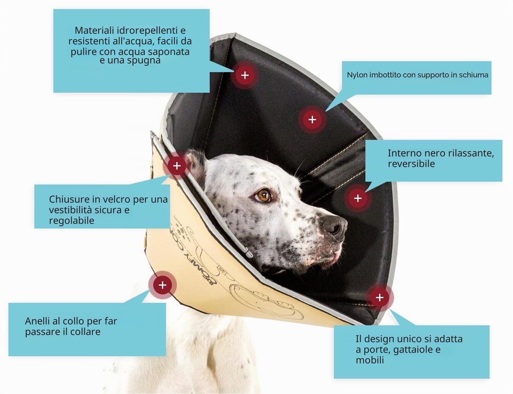 All Four Paws, The Comfy Cone, collare a cono per convalescenza, Nero, Extra Large