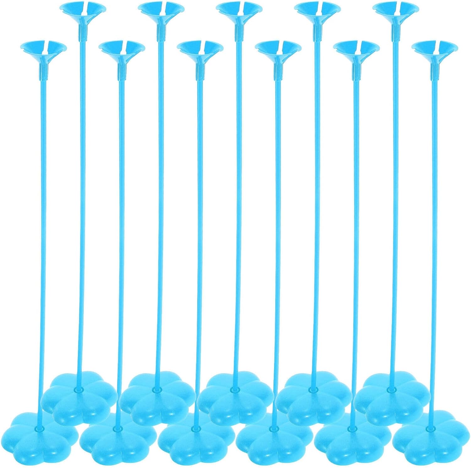 ABOOFAN 50pcs Balloon Support Stick with Base Reusable Tabletop Balloon Holders for Party Decorations Easy to Assemble Stands for Birthday Wedding and Festive Events