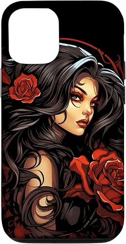iPhone 13 Mujer gótica Chica Gótica Rosas Rojas Dark Emo Wicca Oculto Case