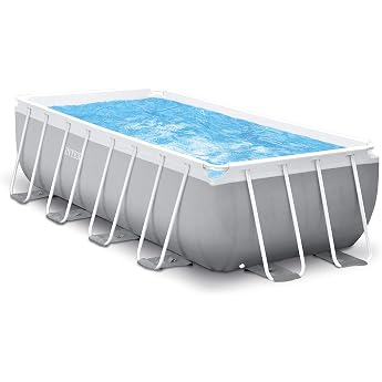 INTEX "PrismFrame" Pool Rectangular Above Ground Pool Complete Set (400 x 200 x 122 cm) Including 12 V Filter Pump and Safety
