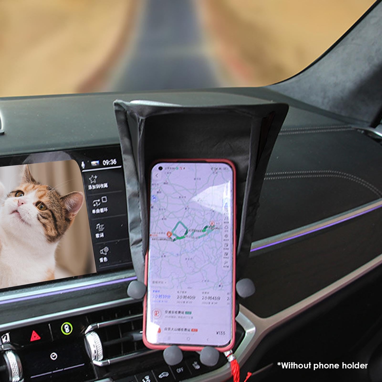 GENERISCH Parasol Przeciwsłoneczny Na Telefon Komórkowy Do Samochodu I Motocykla Ochrona Przed Słońcem I Promieniowaniem UV Stojak Na Smartfon Uniwersalny Fit